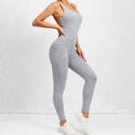 Seamless High-Waisted Peach Hip Yoga Jumpsuit for Women - Fast Drying Sweat-Wicking Tight Running Sports Jogging Gym Activewear