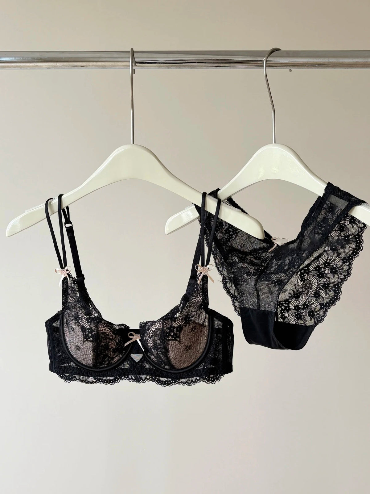 French Inspired Minimiser Bra Women Sexy Lingerie Set Large Chest Support Thin Comfort Half Cup Soft Underwire Anti Sagging