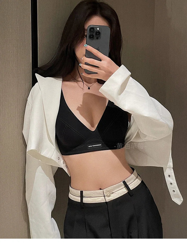 MOYISU Japanese Milk-Skin Bralette - Wireless Summer Bras for Small Chest Traceless Lift Soft Jelly Support Back Tuck Technology