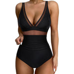 One Piece Women Swimwear 2025 Strapless Ruffle Tummy Control Bandeau Swimsuit Removable Strap Slimming Women's Bikinis