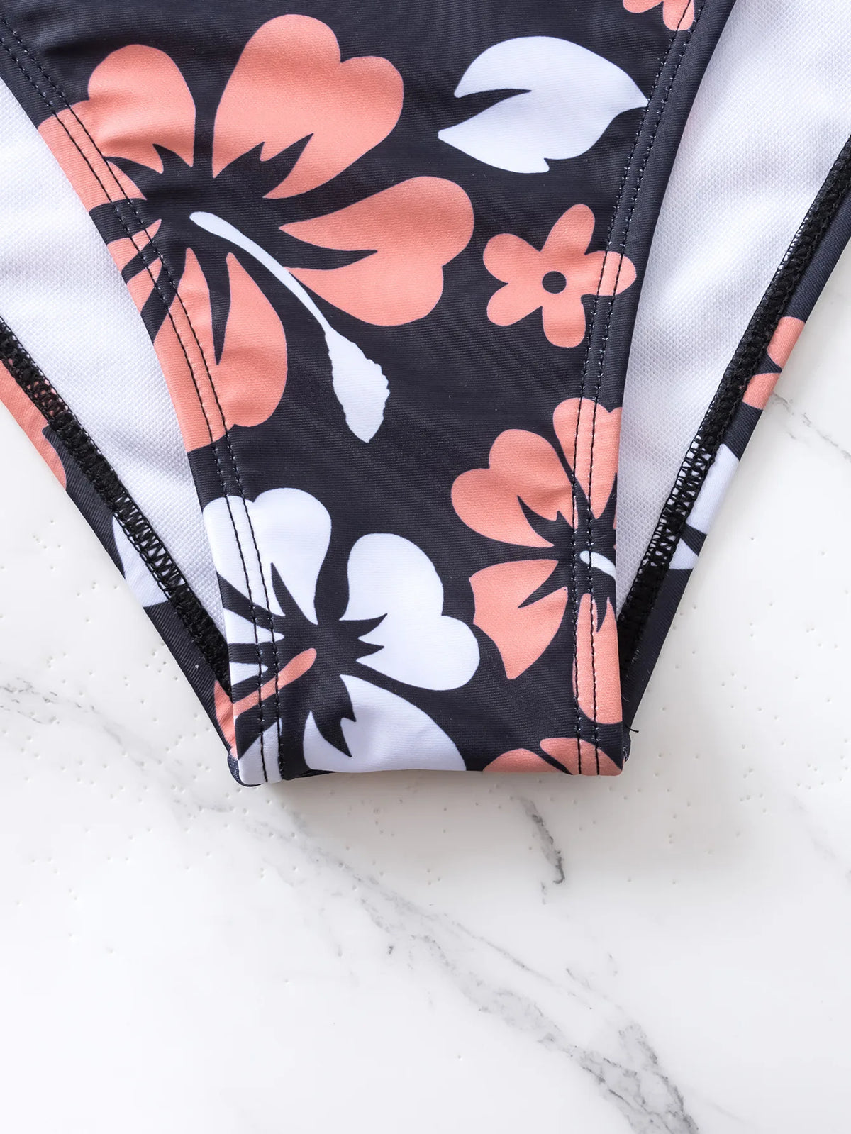 Sexy Black Floral Print Bikini Set 2026 Women V Neck Cross Push Up Bra High Waist Swimsuit Beach Bathing Suit Holiday Swimwear