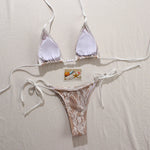 Micro Bikini Sexy Swimsuits For Women 2025 Swimwear Lace Brazilian Bikini Set Thong Biquini Swim Suits Solid Beachwear Female