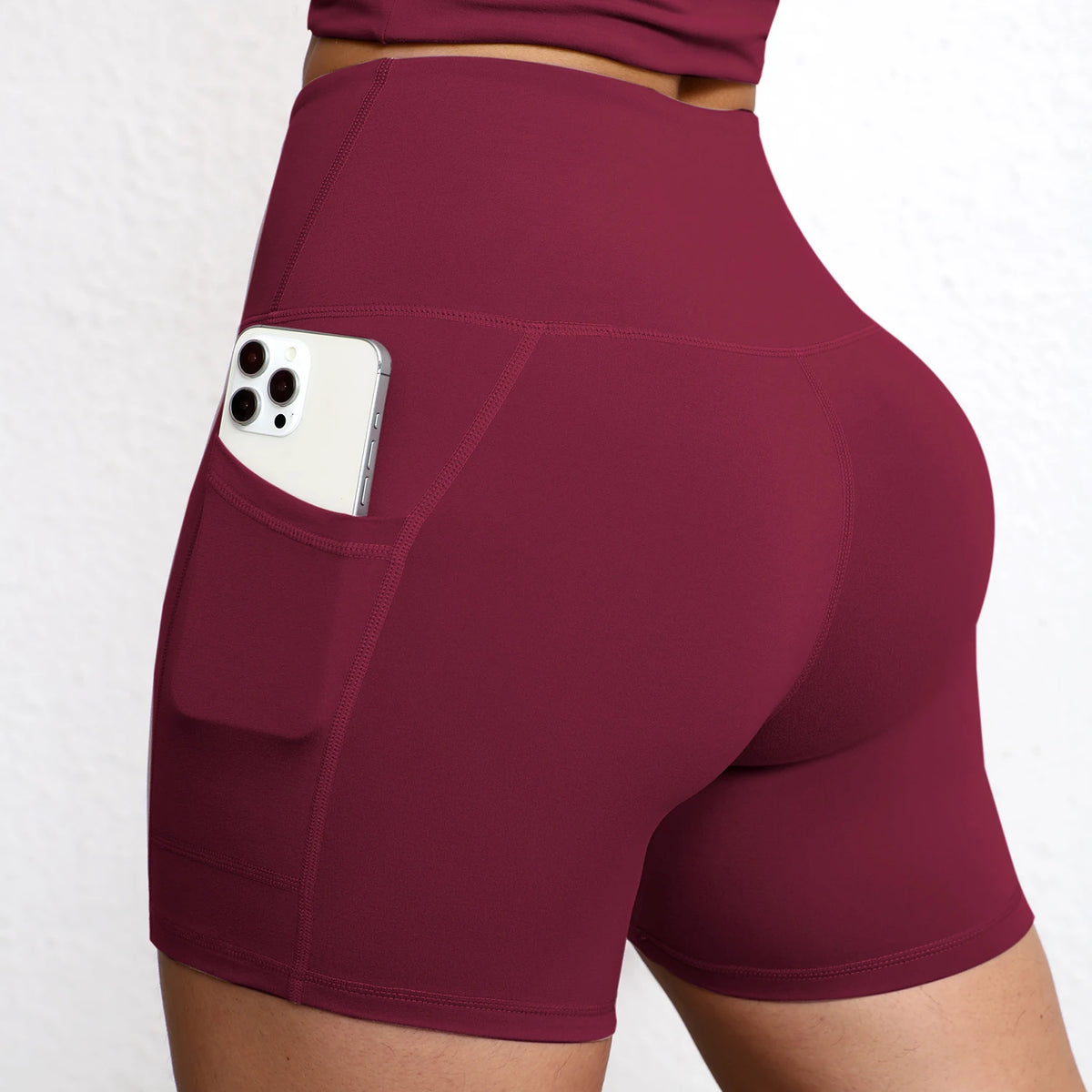 3Pcs Summer Butt Lifting Yoga Pockets Shorts High Waist Cyclings Tights Workout Jogging Shorts Sportswear Gym Running Short