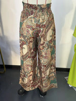 Women's 2026 Summer Versatile Printed Elastic Waist Wide Leg Pants