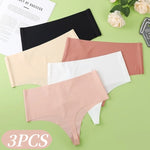3Pcs/Set G-string Women Thongs High Waist Panties Female Underpants Soft Panty Sexy Lingerie Comfy Seamless Underwear