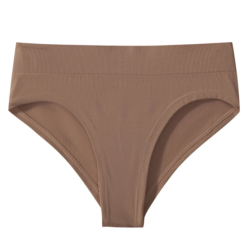 1Pc High Rise Panties Briefs Female Underpants Solid Color Women Seamless Underwear Sexy Lingerie Comfort Sport Intimates S-XXXL