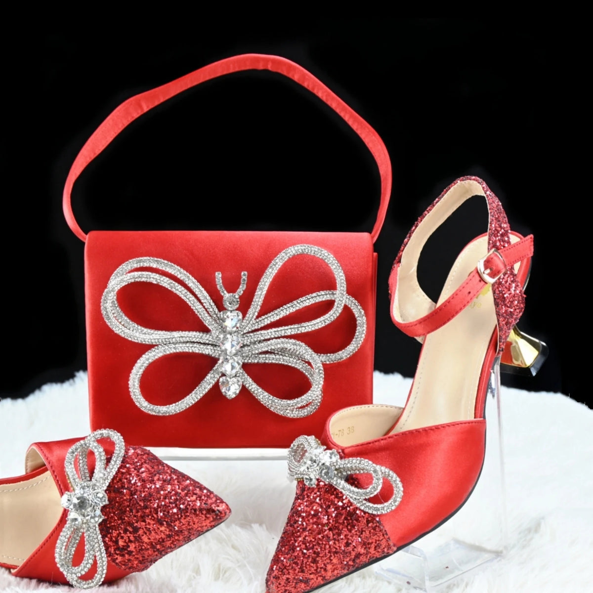 Doershow High Quality African Style Ladies Shoes And Bags Set Latest BLUE Italian Shoes And Bag Set For PartyHGH1-8