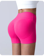 Cross-Back Yoga Shorts for Women - High-Waisted Tummy Control Fitness & Yoga Running Breathable Quick-Dry Shorts