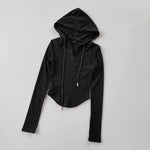 Women's Slim Fit Long Sleeve Hooded Yoga Sports Top Korean Casual Thread Sportswear Active Lifestyle Comfortable Gym Workout Top