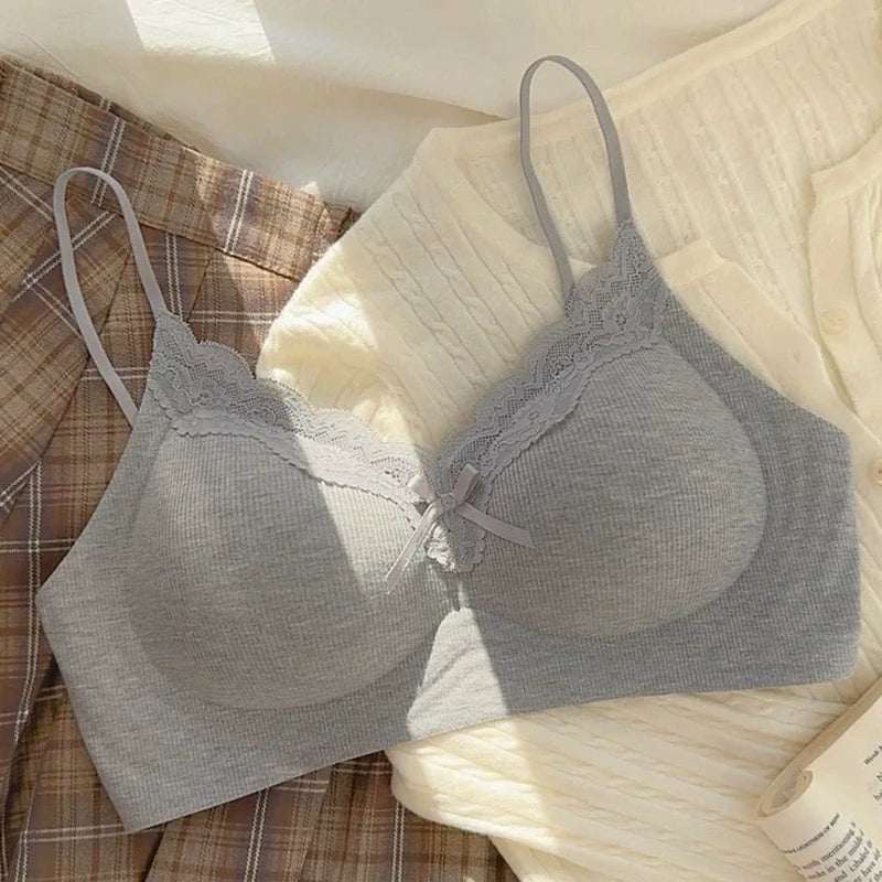 Women's Lace Bra Underwear Vest-Style Strips Beautiful Comfortable Bra Small Breasts Support Comfortable Wireless Underwear