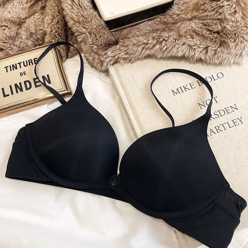 MOYISU Sexy Wireless Minimizer Bra - Seamless Backless Bralette for Large Chest, Anti Sagging Front Closure Breathable Comfort