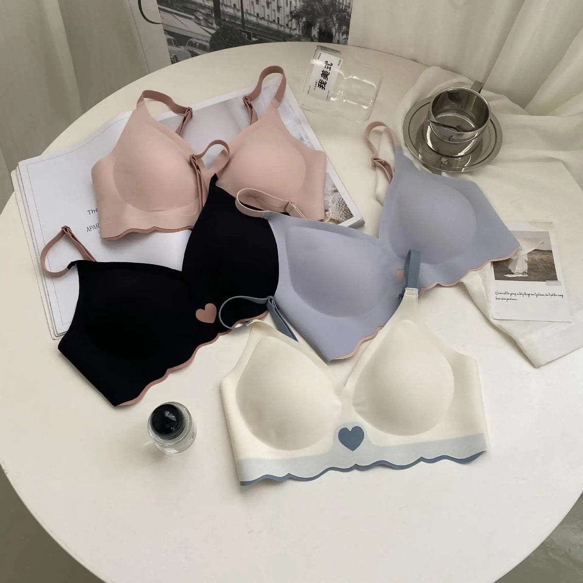 BH No Trace Top Women's Underwear No Steel Ring Pure Desire Comfortable Upper Support Sling Adjustable Everyday Bra for Women
