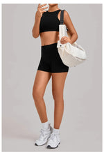 Women's Nude Yoga Sets Sports Cross Beauty Back Bra Hip-lifting Slim Fit Shorts Suits Running Fitness Workout Gym Sets