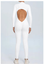 Women Sportwear Yoga Jumpsuit Zip Long Sleeve Back Open Outfit Fitness Tracksuit Tight One-piece Gym Overalls Sports Bodysuit