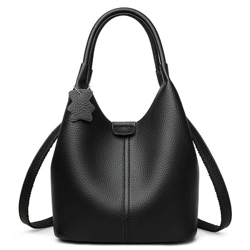 New Trendy Casual Soft PU Women's Handbags Solid Color Large Capacity Female Shoulder Bags Retro Tote Bags For Commute Shopping