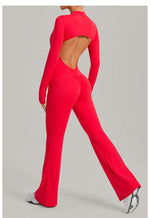 Women's Seamless Yoga Jumpsuits Sports Fitness Gym One-piece Long-sleeves Hip-Lifting Beauty Back Workout Training Bodysuits