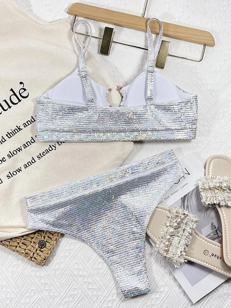 SnakeSkin Female Swimsuit High Waist Bikini Women Swimwear Two-pieces Bikini Set Hollow Out Bathing Suit Swim Wear Beachwear