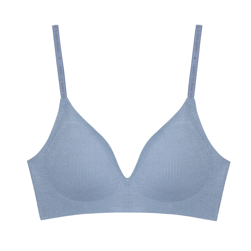 Deep V Knitting Bra Women Wireless Bras Sexy Padded Bralette Ladies Comfortable Brassiere Female Soft Underwear 6 Colors 2023