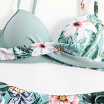 2025 Push Up Bikini Printed Swimsuit Women Sexy Strappy Swimwear Female Color Block Bathers Bathing Swimming Swim Suit Beachwear