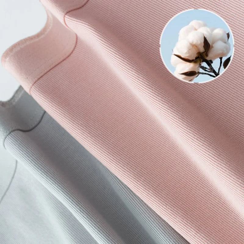 3Pcs/Set Women Cotton Panties High Waist Soft Stretch Briefs Female Underpants Solid Color Comfort Underwear Sexy Lingerie S-L