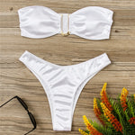 Sexy U Shaped Bandeau Bikinis Sets Mujer Strapless Swimwear Women Gold Swimsuit Bathing Suit Biquinis Brazilian Bikini Swim 2026