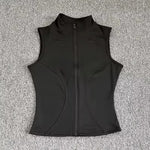 Women's Slim Fit Sport Sleeveless Top Quick Dry Elastic Stand Collar Yoga Fitness Clothing Summer Zipper