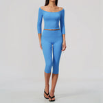 Fashion Mid Sleeve T-shirt Yoga Suits Tight Fitting Slim Sports Tops High Waist Peach Hip Mid Pants Gym Running Fitness Outfits