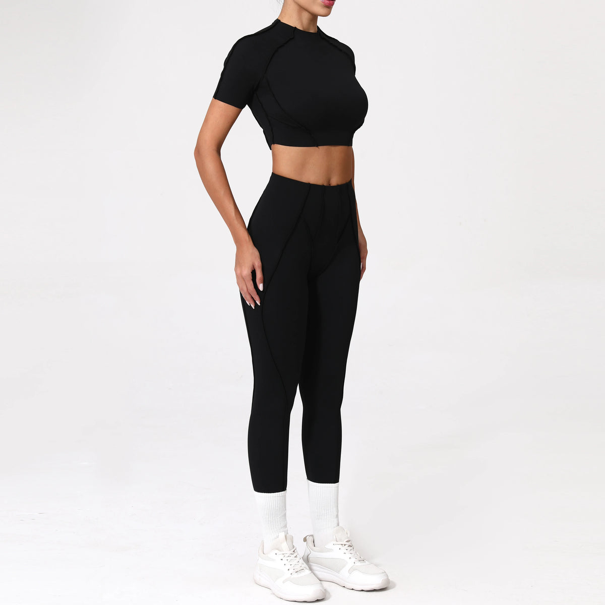 2PCS Yoga Suit Sports Set Women Quick-Drying Gym Set Women Tracksuit Running Workout Long Sleeve Sports Shirt Yoga Clothing