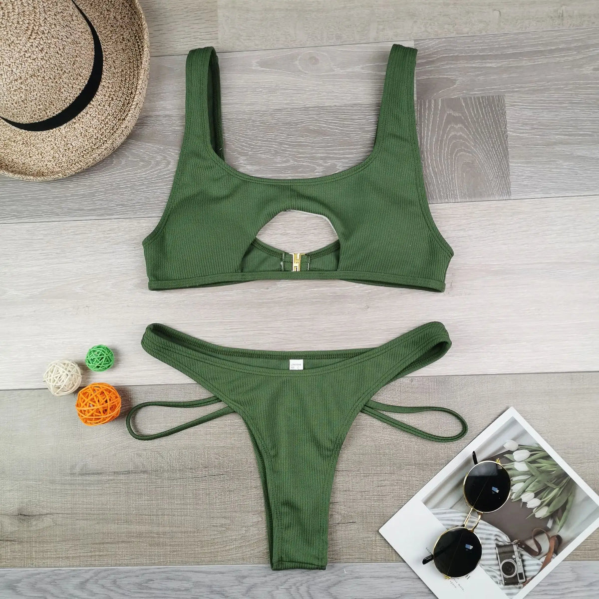 Micro Bikini 2022 Sexy Women Swimsuit Female Rib Bikini Set Push Up Women Swimwear Brazilian Biquini Cut Out Neon Bathing Suit