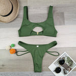 Micro Bikini 2022 Sexy Women Swimsuit Female Rib Bikini Set Push Up Women Swimwear Brazilian Biquini Cut Out Neon Bathing Suit