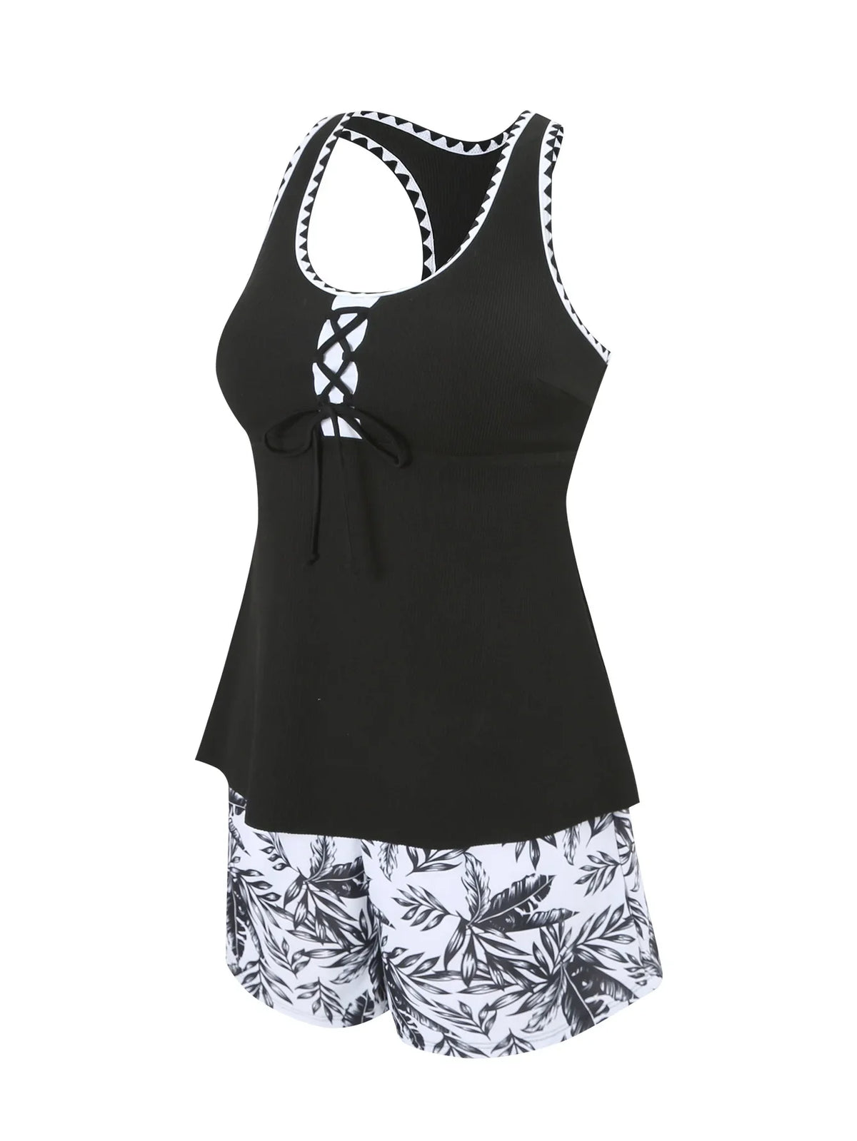 Women's Bathing Suit Two Pieces Tankini Set Summer Sexy Beach Wear High Waisted Print Shorts Swimwear Raceback Women Swimsuit