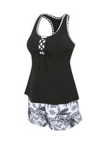 Women's Bathing Suit Two Pieces Tankini Set Summer Sexy Beach Wear High Waisted Print Shorts Swimwear Raceback Women Swimsuit