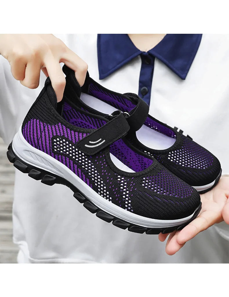 Women Shoes Breathable Vulcanized Shoes Purple Women Sneakers Fashion Breathable Mesh Casual WalkingWomen Work