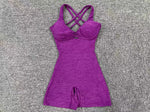 Adjustable double straps Open backV shape back design Scrunch butt No front seam Flatlock InseamRemovable pads BODYSUIT
