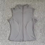Women's Slim Fit Sport Sleeveless Top Quick Dry Elastic Stand Collar Yoga Fitness Clothing Summer Zipper