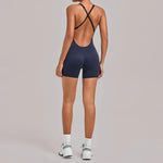 Women's Seamless Yoga Jumpsuits Sports Fitness Hip-lifting Sleeveless Backless One-piece Workout Gym Training Leggings Bodysuits