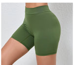 Sexy High-Waisted Yoga Shorts - Deep V Back Ruffled Booty Lift Women Tummy Control Workout Gym Peach Butt Fitness Shorts