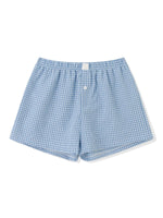 Women’s Plaid Print Shorts Elastic Low Waist Button Front Lounge Shorts Boxers Streetwear