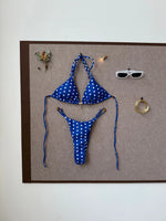 Sexy Pink Polka Dot Print Patchwork Micro Bikini 2026 Women Halter Push Up Bra Triangle Swimsuit Summer Bathing Suit Swimwear