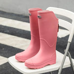 Women's Rain Boots Anti Slip Thick Soles Outdoor Long Tube Rain Boots Waterproof Fashion Wear-resistant Kitchen Women's Boots