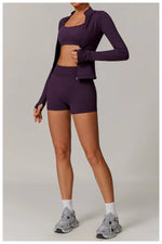 2/3PCS Yoga Set Women Workout Set Seamless Sportswear Gym Clothing Fitness Long Sleeve Crop Top High Waist Leggings Sports Suits