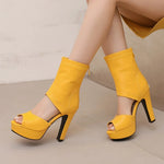 Retro Rome Gladiator Sandals Women Peep Toe Thin High Heels Summer Shoes 2026 Zip Lady Party Nightclub Show Plus Size 43