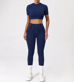 2PCS Yoga Suit Sports Set Women Quick-Drying Gym Set Women Tracksuit Running Workout Long Sleeve Sports Shirt Yoga Clothing