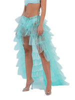 Fashion Long Tulle Skirt Women Elegant Princess Sexy Style Irregular Mesh Tutu Skirts Vintage Puffy Skirt Beach Cover-ups