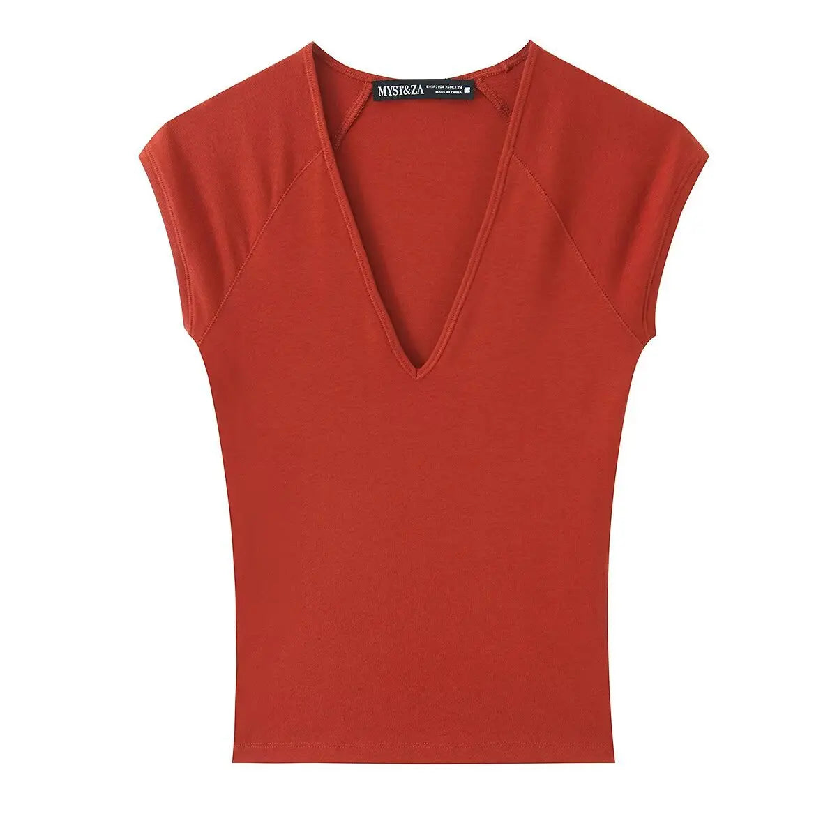 Women's Casual Slim Fit Sleeveless V-Neck T-Shirt ZXZ0