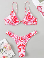 High Cut V-bar Underwired Bikini Women Swimsuit Female Micro Thong Swimwear Two-pieces Bikini Set Push Up Bathing Suit Swim Lady