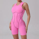 Yoga Jumpsuit Summer Short Sleeveless Sports Wear Gym Fitness Sports Bodysuit Women Dance Running Workout Clothes Yoga Jumpsuit