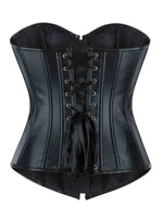 Zipper bone dress sexy chest support abdomen corset European and American court body shaping PU smooth tight bodice