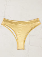 Sexy Sports Thong Bikinis Women Swimsuits Female Swimwear 2025 Bronzing Bikini Set Bathing Suit Gold Silver Beachwear Biquini