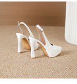 Baotou Slingbacks Sandals Women's Summer 2026 New Pointed Thin Heel High Heels for Ladies Waterproof Table Not Tired Foot Shoes